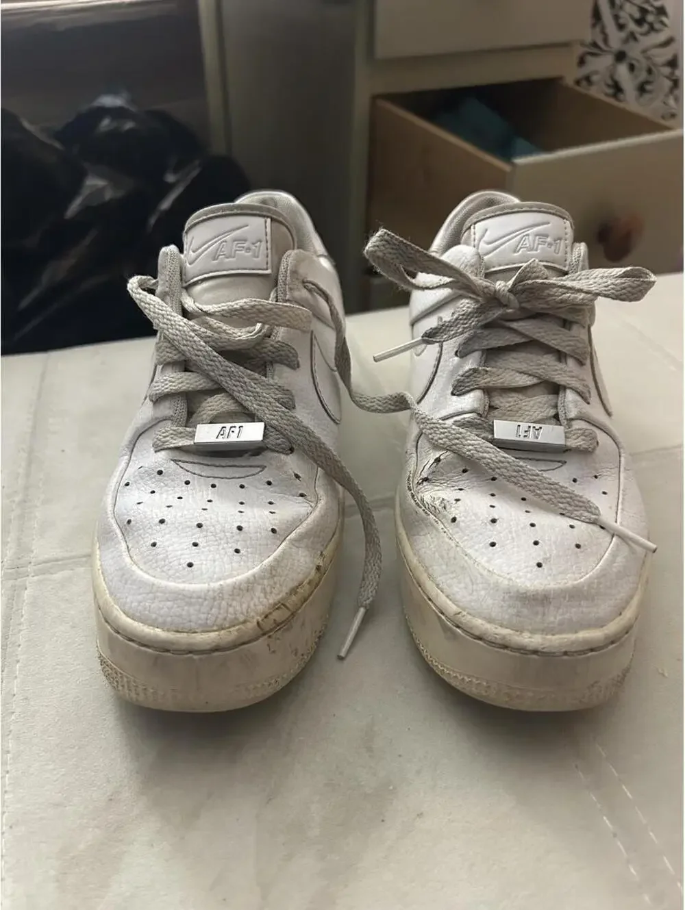 Nike Air Force 1 white on white sneakers size 7  #airforce1 #triplewhite